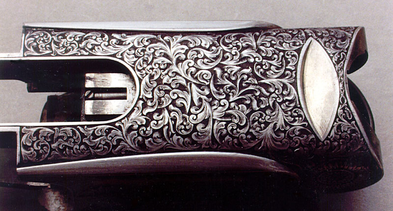 Shotgun Engraving Another section of the Perazzi shotgun engraving.