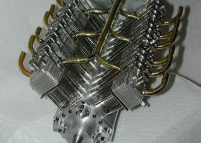 The engine with manifolds completed.