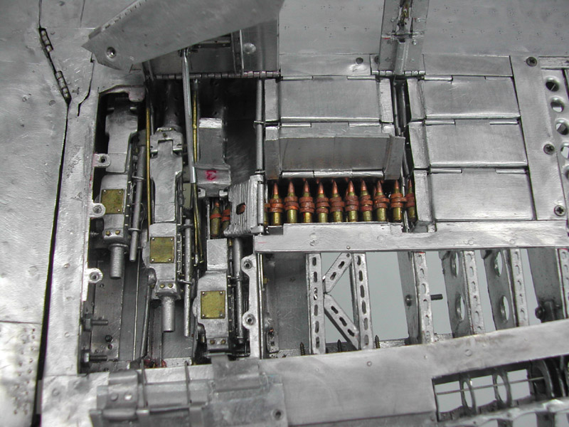 Corsair Machine Gun Nest A closer look at the three .50 caliber machine guns in the wing.