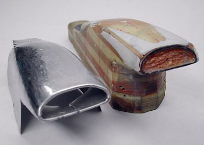 The air intake for the Mustang with the form used to make it.