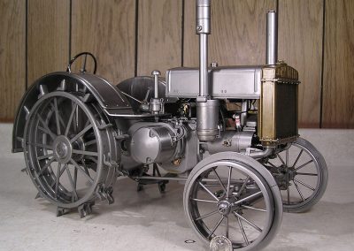 The finished but not yet painted scale tractor.