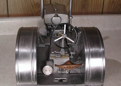 A rear view of the finished tractor.