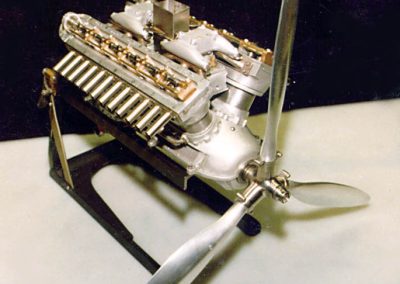 The V-12 engine with prop attached.
