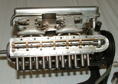 AA side view of the Curtiss V-12 engine.