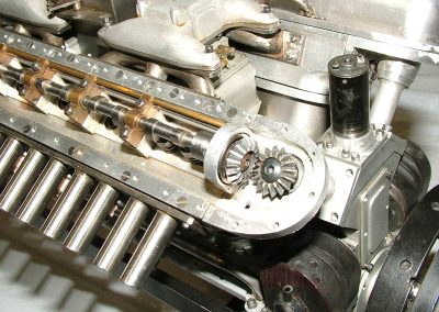 A close-up of the incredible V-12 engine.