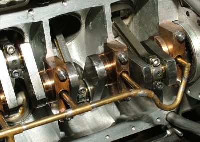 Another close-up inside of the miniature V-12 engine.