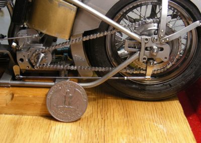 The miniature drive chain is installed.