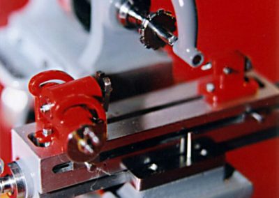A close-up of the mill table shows even greater detail in the small milling cutter.