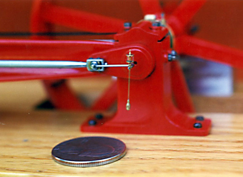 1/30 Scale Corliss Steam Engine A close look at the banjo oiler for the Corliss engine.