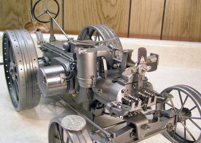 The front of the tractor showcases more engine detail.