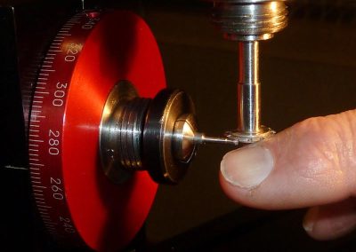 A tiny gear cutting operation set up by Jerry.