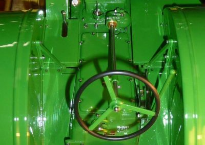 A closer view of the driving area shows the tiny working gauges.