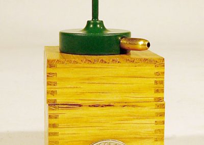 Jerry’s incredibly small oscillating steam engine.