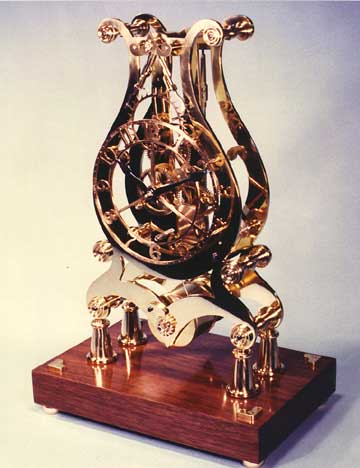 Lyre Skeleton Clock William's original lyre skeleton clock.