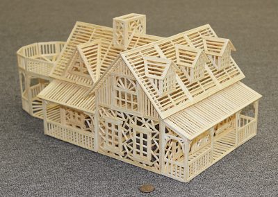 A matchstick model Victorian home.
