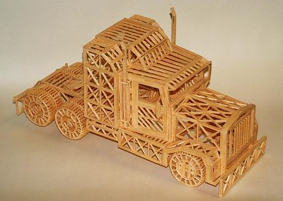 Ron's matchstick model semi truck.