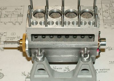 The Seal engine block with camshaft installed.