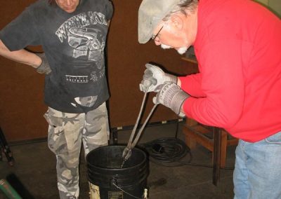 Pam and Tom cooling the camshaft.