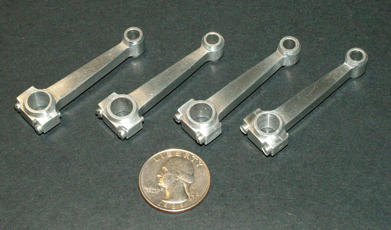 Aluminum Connecting Rods Tom’s new aluminum connecting rods.
