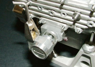 A closer look at the M&H carburetor on the Seal engine.