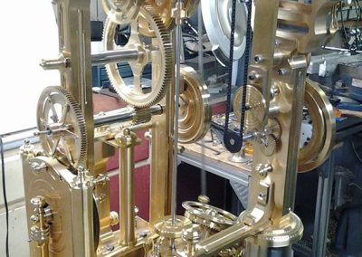 A close-up of some brass gears.
