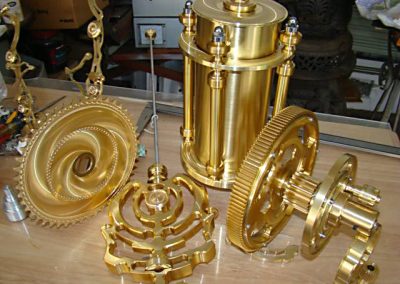 Finished brass components.