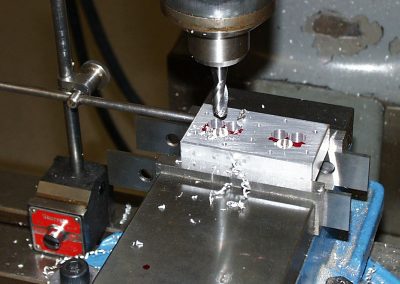 Tom used a ball end mill to form part of the combustion chamber.