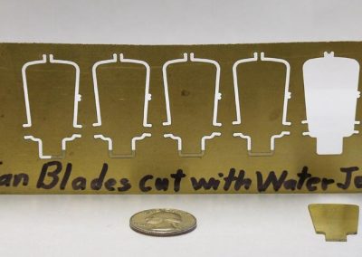 Pam Weiss’ fan blades were cut on the waterjet.