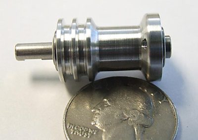 The fan pulley on its shaft before the fan was attached.