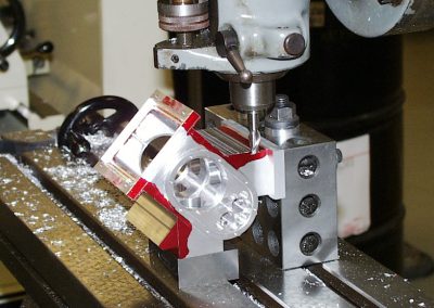 Machining the Howell V-4 engine block.