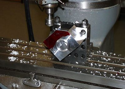 One of the surfaces for the head was cut smooth with an end mill