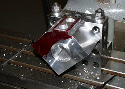 Both cylinder holes on the first bank are completed.