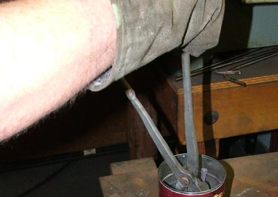 The cams are plunged directly into the Kasenit heat treating powder.
