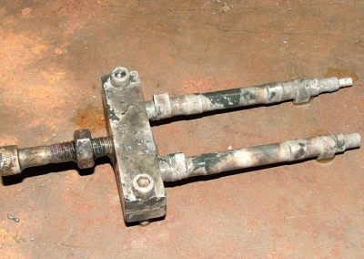 The finished heat treated cams ready to be removed from the fixture.