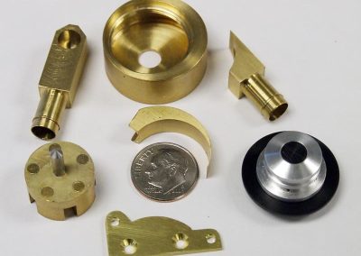 The water pump components are laid out.