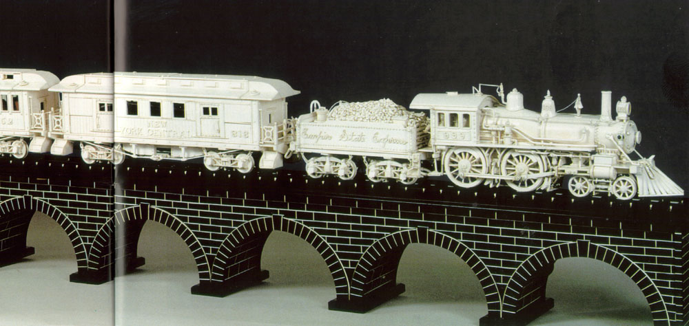 Empire State Express Locomotive Mooney's Empire State Express carving.