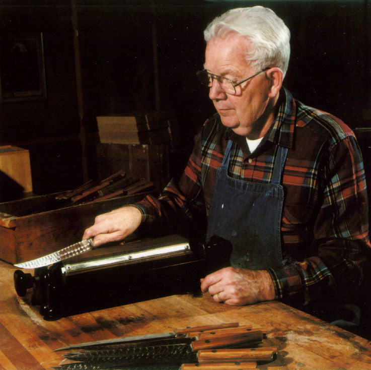 Dave Warther at Work Mooney Warther’s son, Dave, continued to run the family cutlery business and the museum.