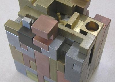 Slightly disassembled, there is more complexity than can be seen on the surface of the puzzle.