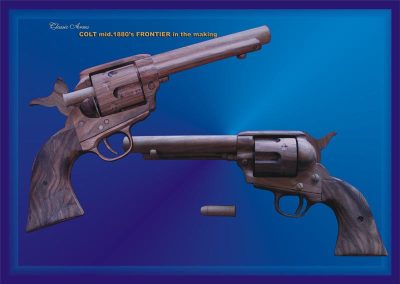 Robert’s wooden replica of a Colt Frontier revolver from the mid-1880’s.