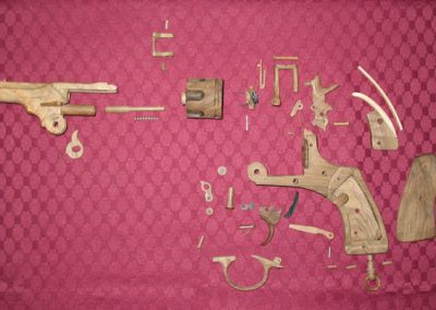 The various components of Robert’s Webley revolver.