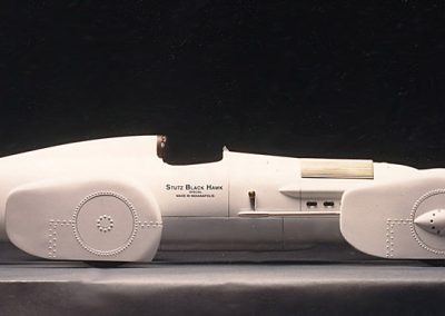 One of the most dramatic speed record cars ever built, Will's version of the Stutz Blackhawk is modeled here.