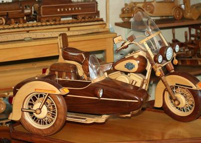Sunia's Harley-Davidson Softail with sidecar.