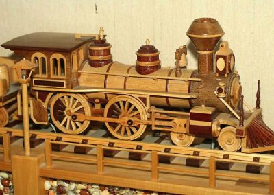 A slightly modern 4-4-0 American steam locomotive from the late 1800’s.