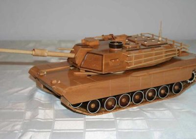 This M1 Abrams battle tank measures about 24” long.