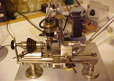 The Levin lathe is set up for gear cutting.