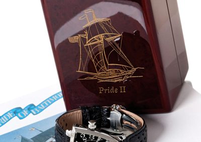 The Pride II watch with black face.