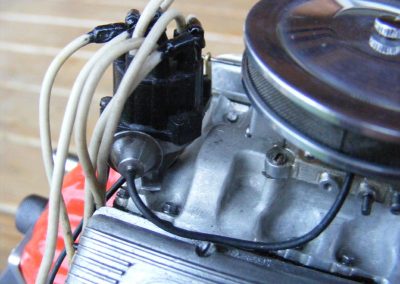 A close-up detail of the miniature distributor.