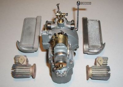 The unfinished scale BMW engine.