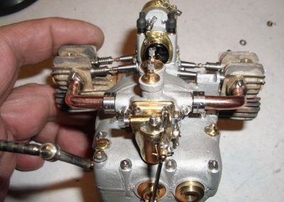 A close-up view of the BMW engine.