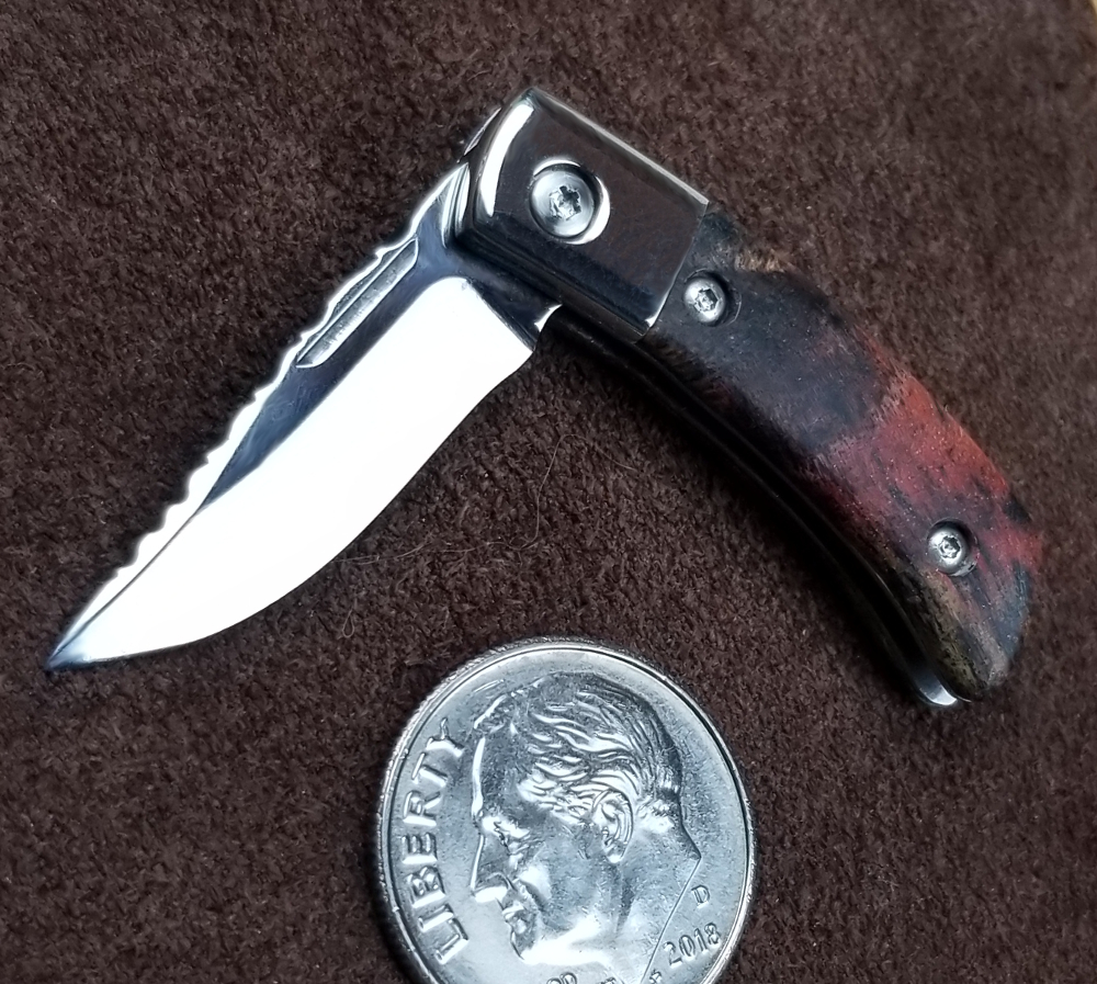 Miniature Folding Knife One of Brian's custom made miniature folding knives.